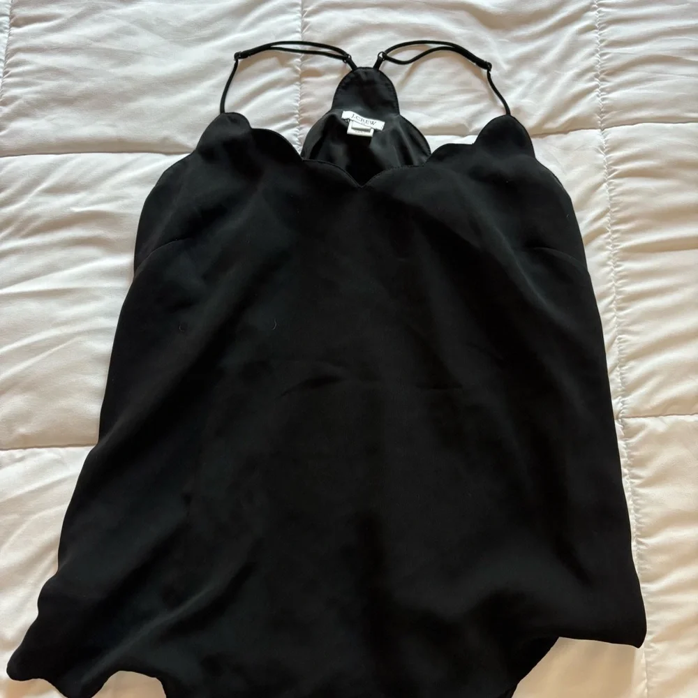 J. Crew Women’s Black Scalloped Cami Tank Top